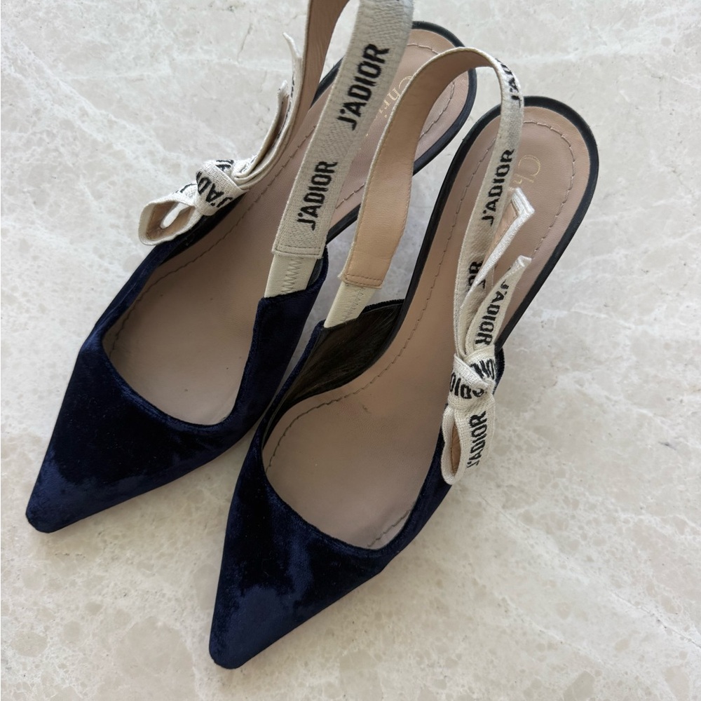 Dior Midnight Blue J'Adior Slingback Heels